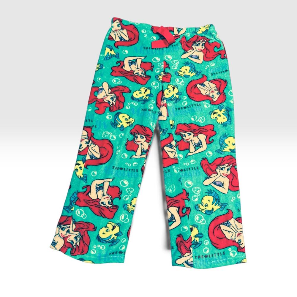 Disney The Little Mermaid Ariel Flounder Fleece Pajama Pants Womens L 12-14 Teal